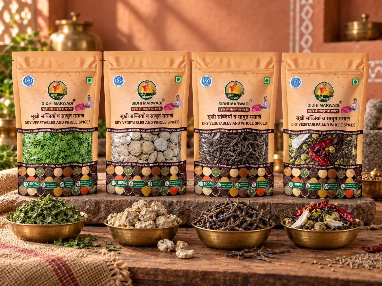 Sidhi Marwadi Rajasthani dry vegetables for traditional Indian recipes.